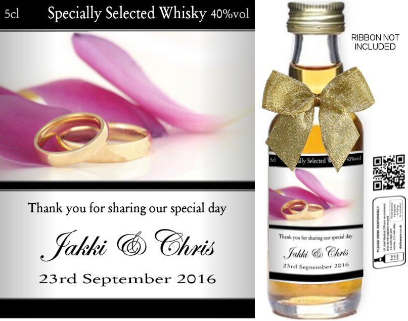 Personalised Alcohol Miniatures | Wedding Favour Label 06 - Click Image to Close